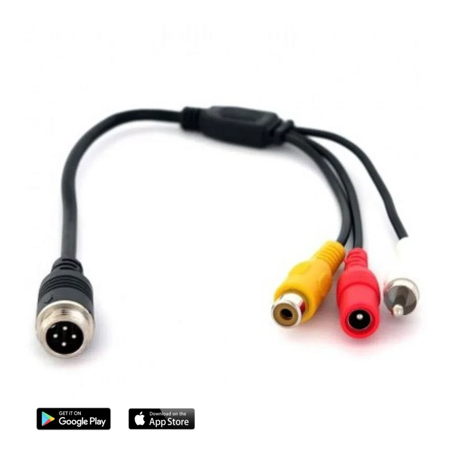 4 Pin Erkek  Rca Görüntü Dişi + Rca Ses Erkek + Dc Dişi Çevirici Kablo Mdvr Dönüştürücü Kablo