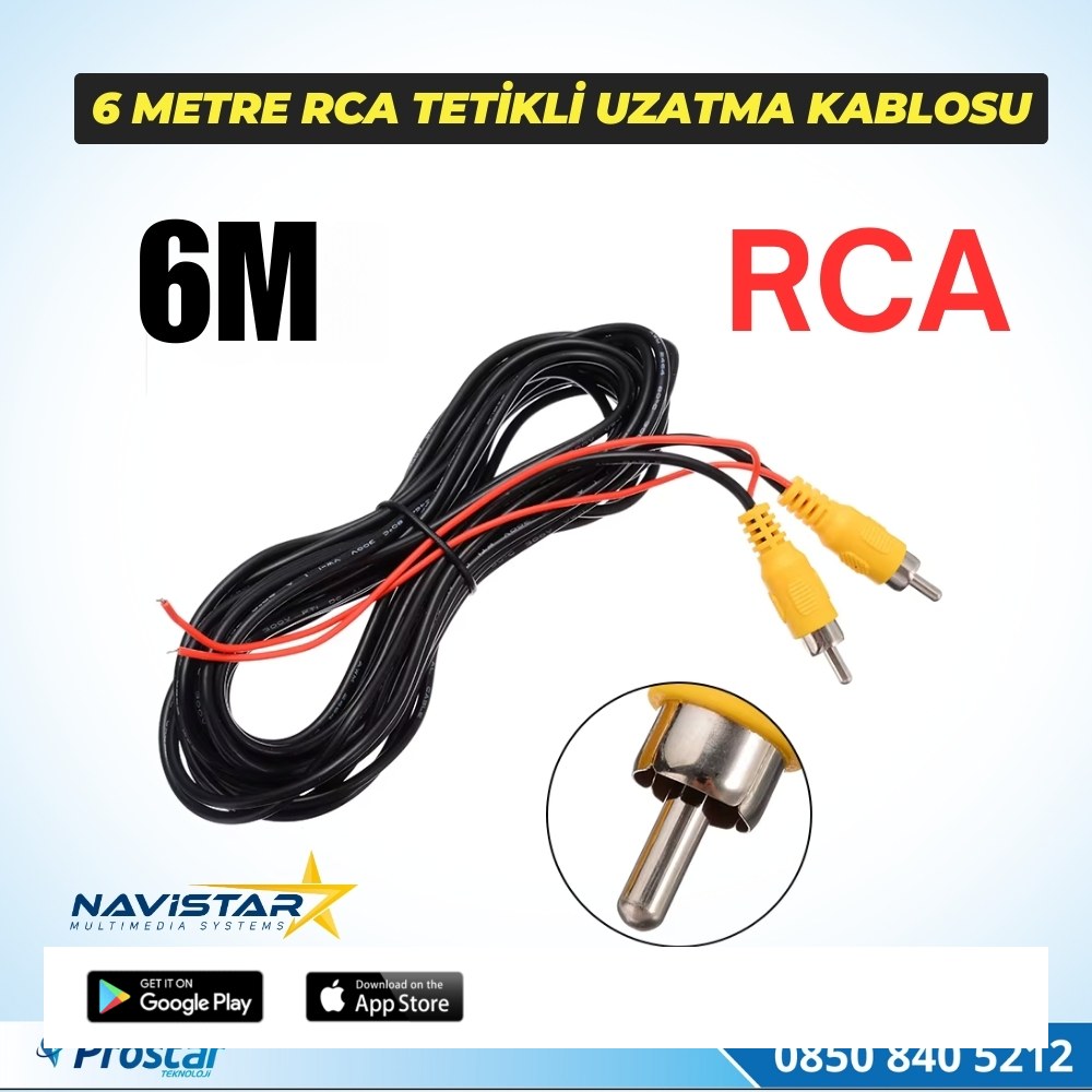 6 Metre RCA Tetikli Uzatma Kablosu