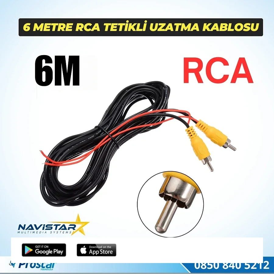 6 Metre RCA Tetikli Uzatma Kablosu