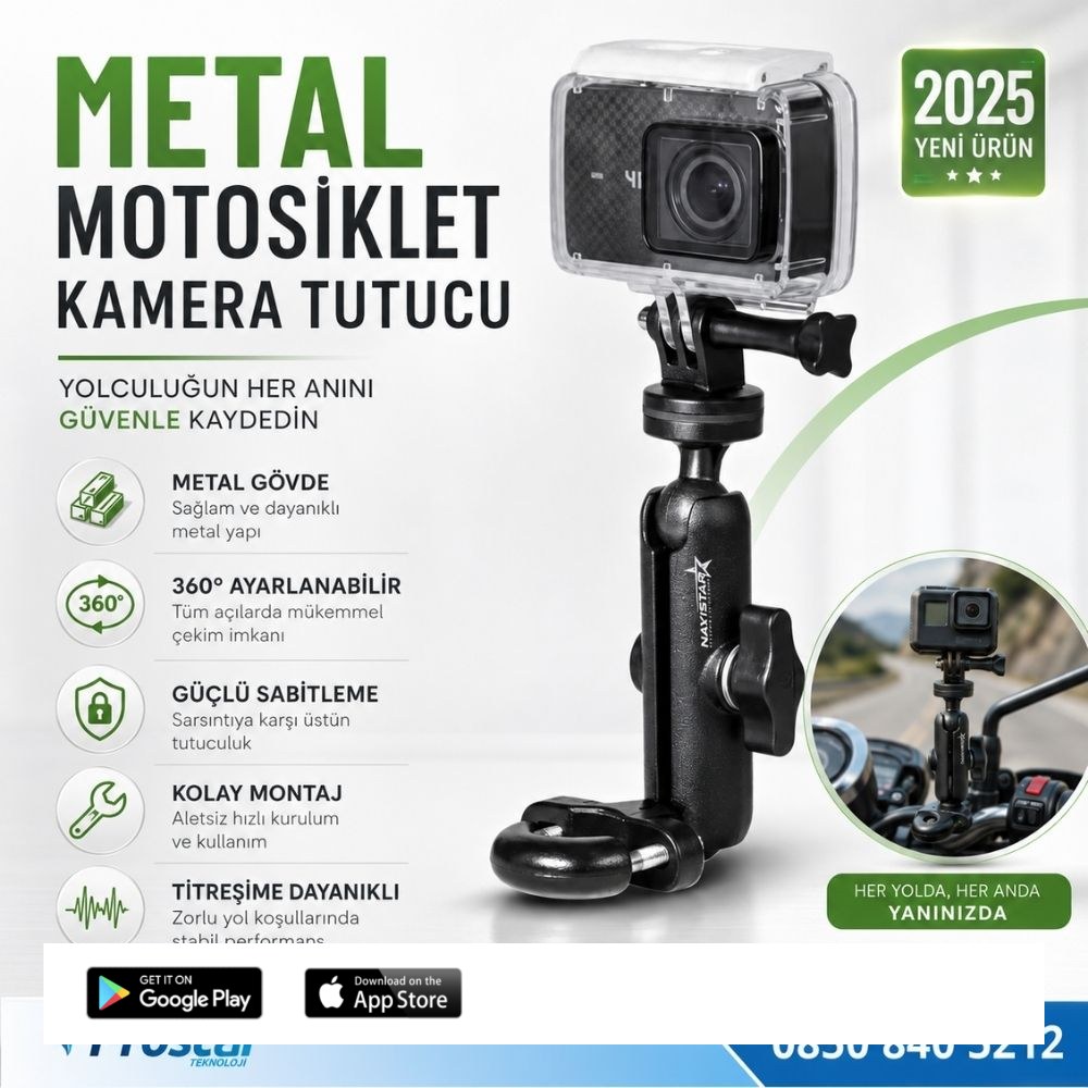 Metal Motosiklet Monitör Ve Kamera Bağlantı Aparatı