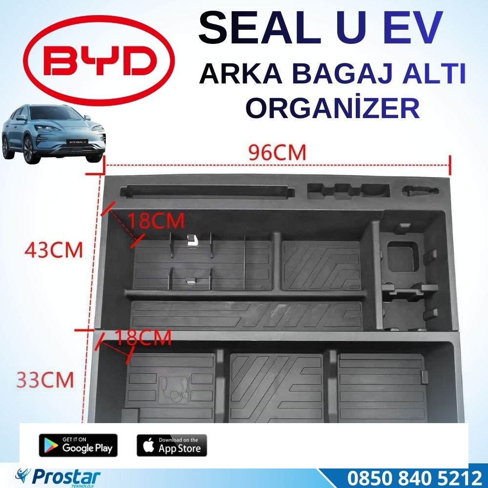 BYD SEAL U EV Arka Bagaj Altı Komple Organizeri Gizli Bölmeli Düzenleyici Seti