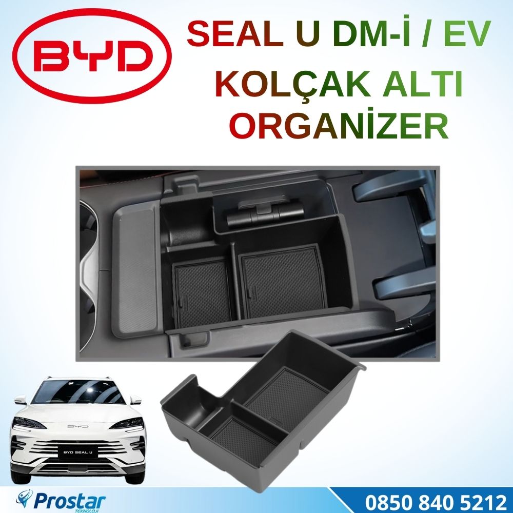 BYD Seal U DM-i / EV Orta Konsol Düzenleyici - Premium Kol Dayama Altı Organizer