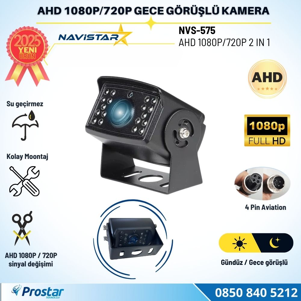 AHD 1080P ve 720P Metal 18 IR Ledli Gece Görüşlü Araç Kamerası