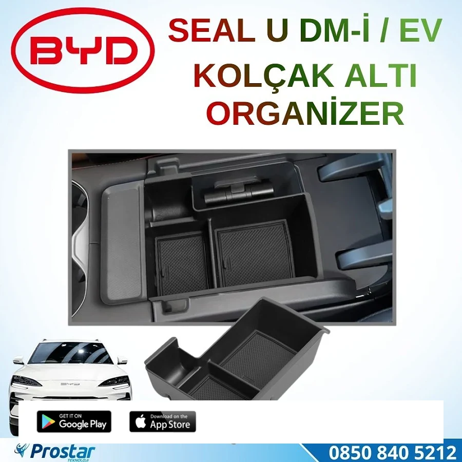 BYD Seal U DM-i / EV Orta Konsol Düzenleyici - Premium Kol Dayama Altı Organizer