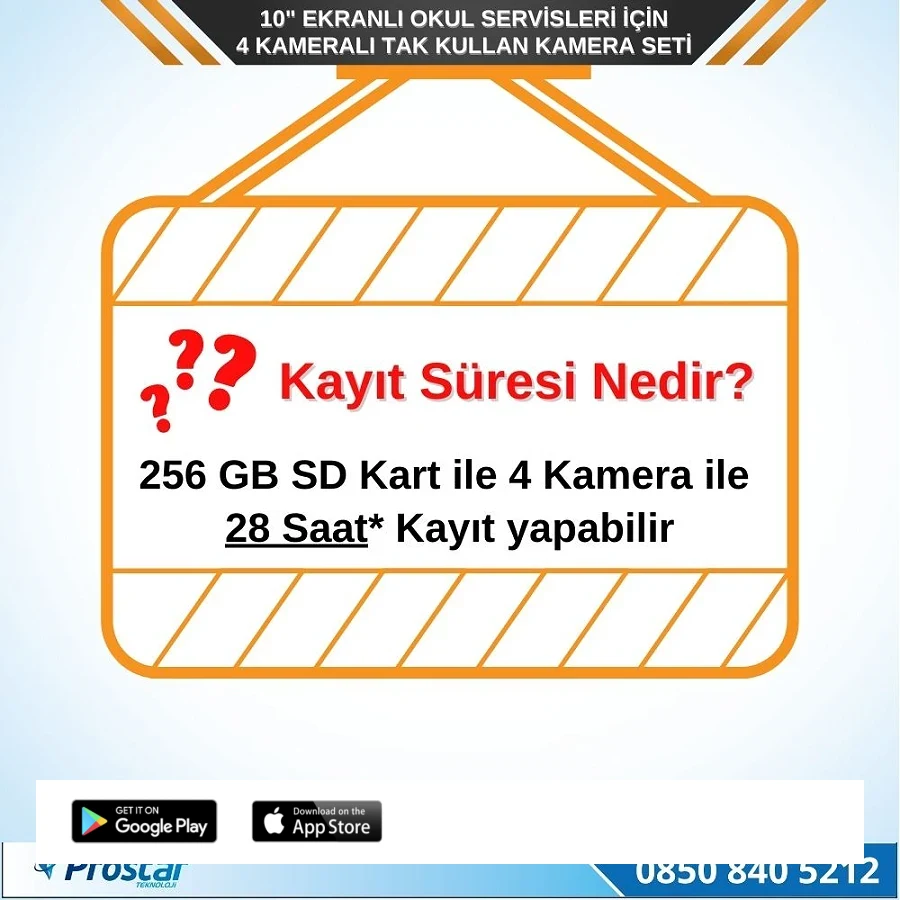 Kayıtlı 10" Dörde Bölünebilir 4 Kameralı Ahd 720P Okul Servisler Için Kamera Seti