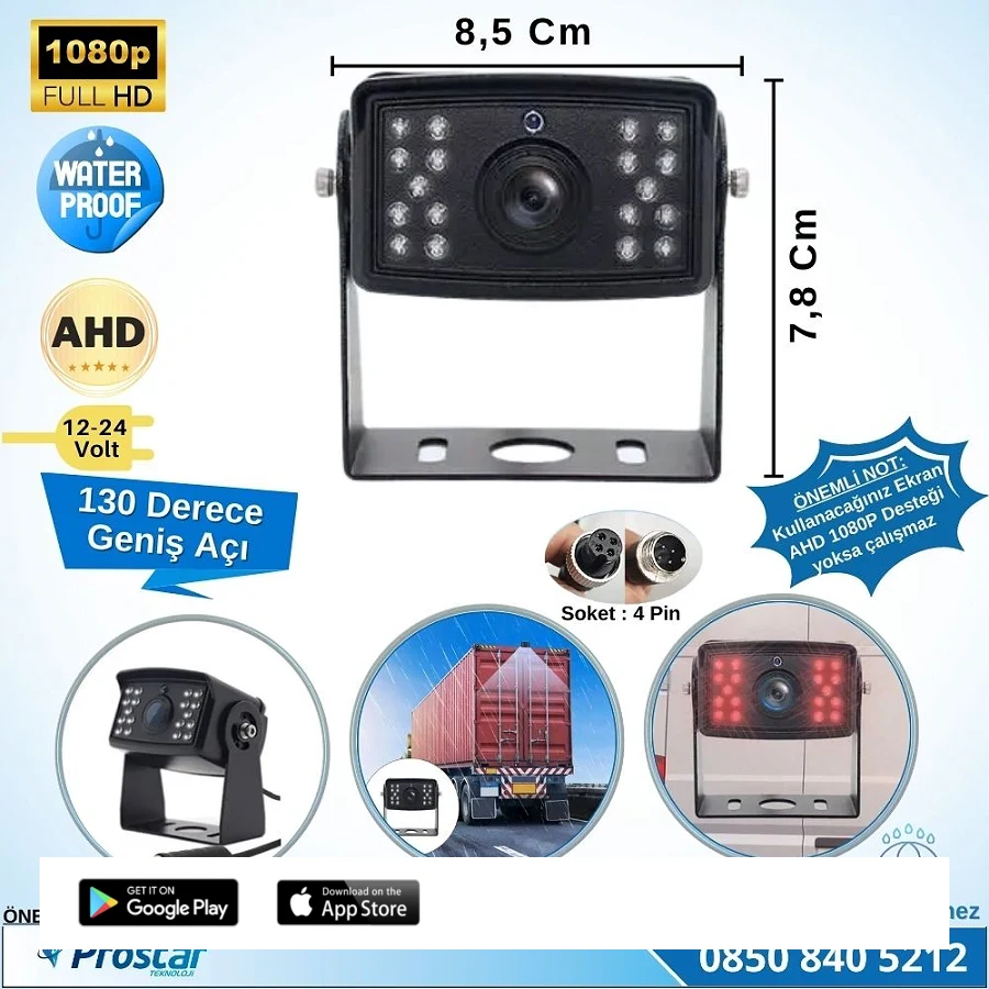 Navistar 8010 Ledli Ahd 1080P Alüminyum Büyük Boy Gece Görüşlü Kamera