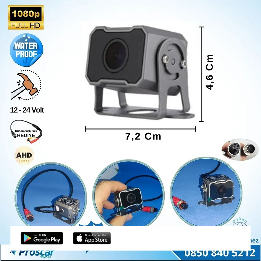 Navistar Ahd 1080P Full Hd 4Pin Starlight Gece Görüşlü Geri Görüş Kamerası