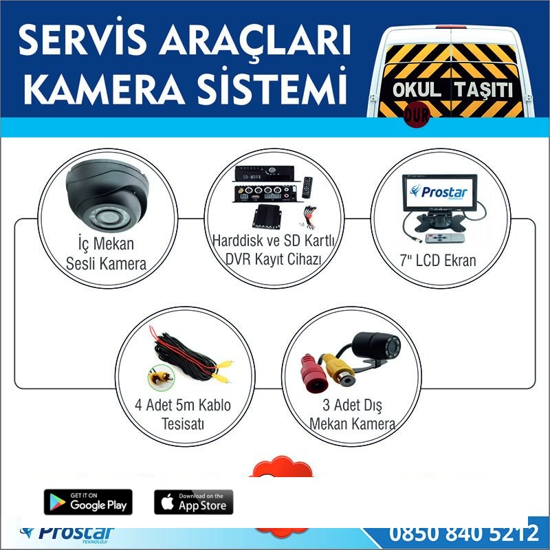Harddisk Hariç Okul Servisi Araç Kamera Seti