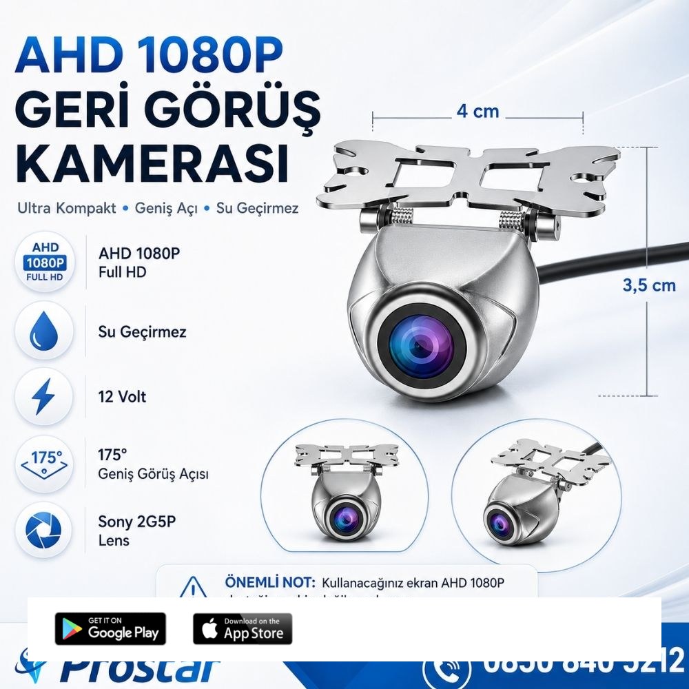 Navistar Ahd 1080P Sony 2G5P Balıkgözü 175 Derece Geniş Açılı Araç Geri Görüş Kamerası