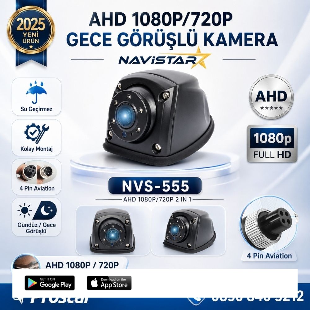 Metal Mini Gece Görüşlü AHD 1080P/720P 4 Pin Soketli Yan için uygun Kamyon Tır Otobüs Kamerası