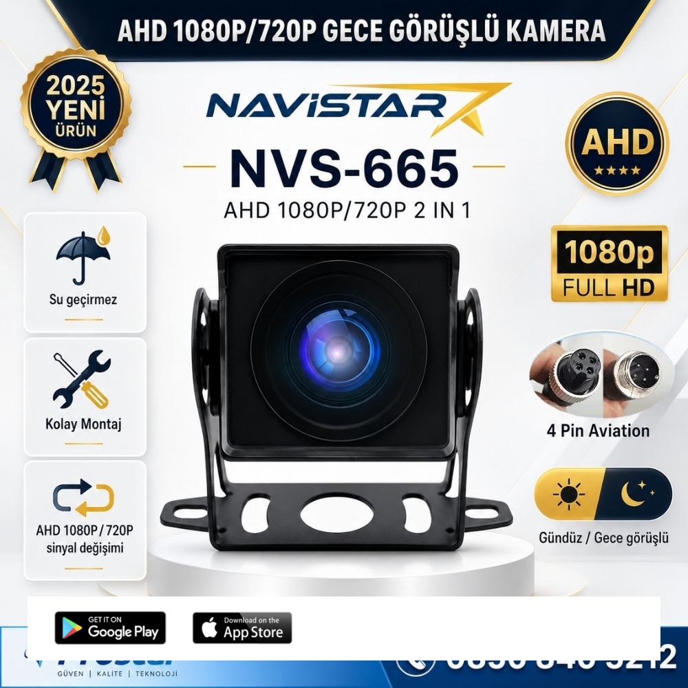 AHD 1080P ve 720P Geniş Açılı Balıkgözü Gece Görüşlü Araç Kamerası