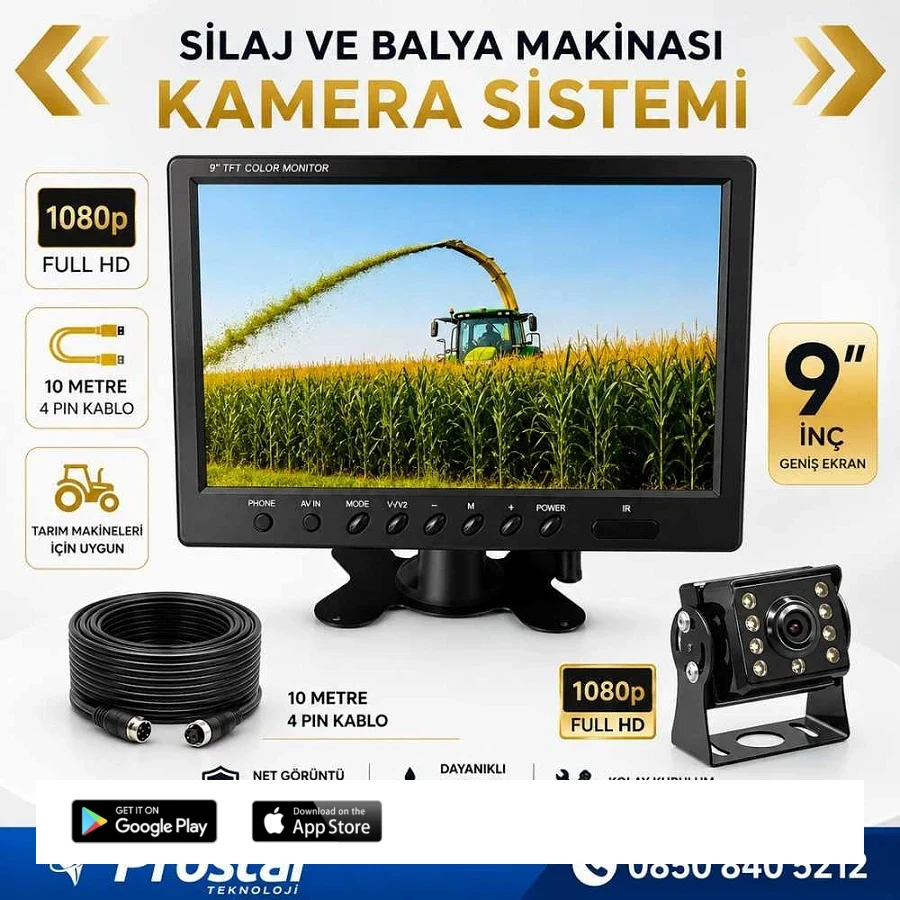 Traktör Balya Silaj Makinası Kamera Sistemi AHD 1080P Full HD Tak Kullan Pratik